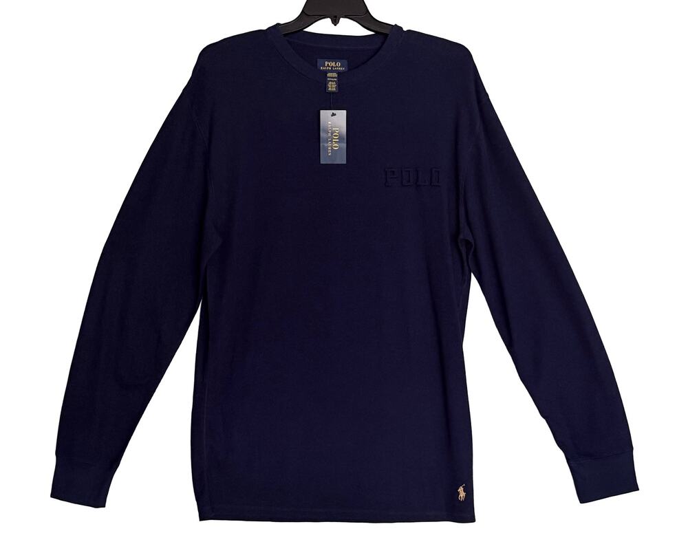 Polo Ralph Lauren Sleepwear Men's XL Crew Neck Long Sleeve Knit Shirt Blue NWT